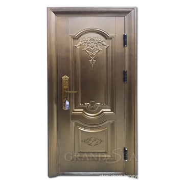 China Made Manufacture Victorian Design Style Solid Durable Security Steel Door For Project Building Entrance